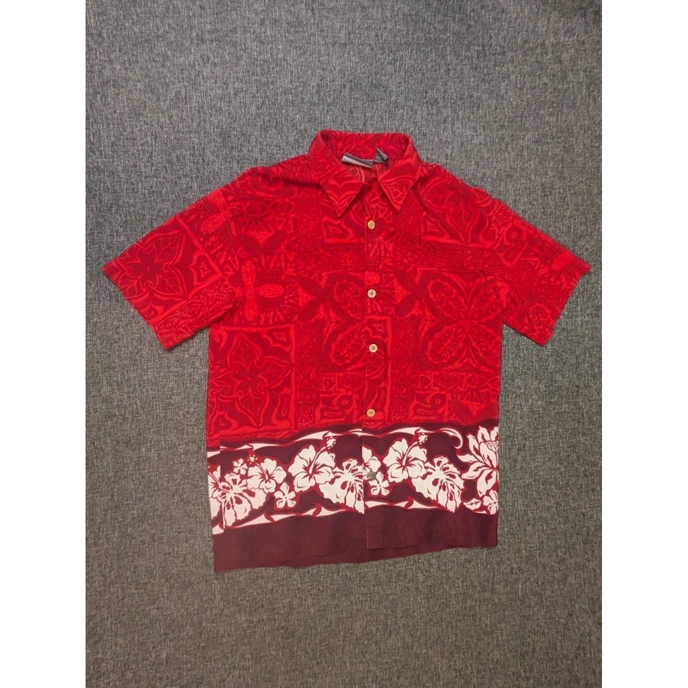 Extreme Gear Men's Hawaiian Shirt Small Short Sleeve Button‎ Up Tiki Flowers